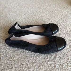 Black sparkle slippers